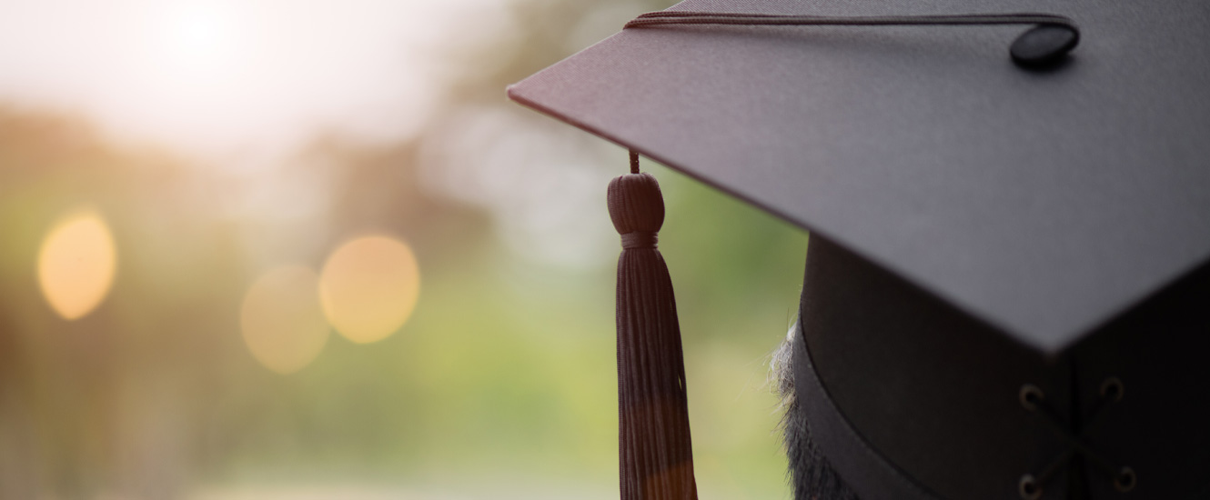 Closeup up of graduate's hat